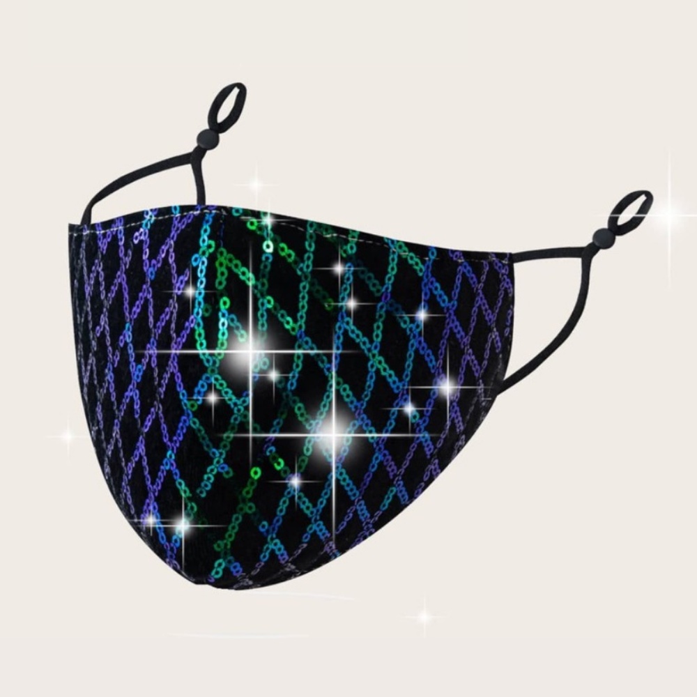Velvet Sequin Filter Mask